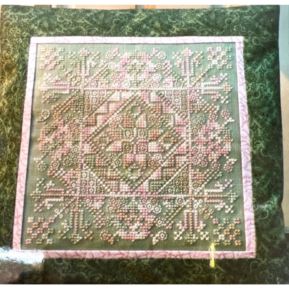 RARE Sampler Pillow Cover Needlework Cross Stitch Pattern